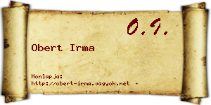 Obert Irma névjegykártya