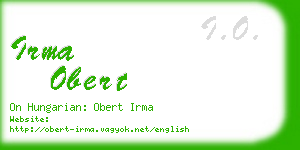 irma obert business card